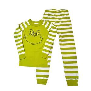 Hanna Andersson Grinch Striped PJ Set Size 5